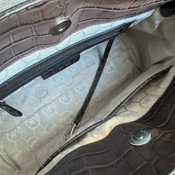 Michael Kors crocodile embossed leather satchel - Picture 3 of 10